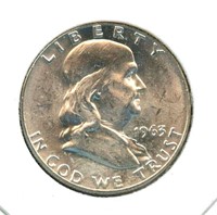 1963-D Franklin Silver Uncirculated Half Dollar