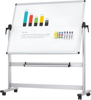 48"x36" VIZ-PRO Double-Sided Mobile Whiteboard
