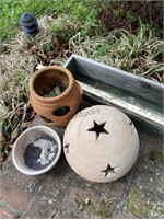 Strawberry planter, small ceramic bowl, star