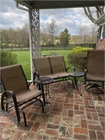 5 piece outdoor patio set includes loveseat that