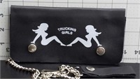 Trucking Girls genuine leather wallet with chain