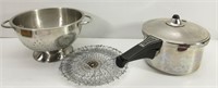 Stainless Colander, Duromatic Pot