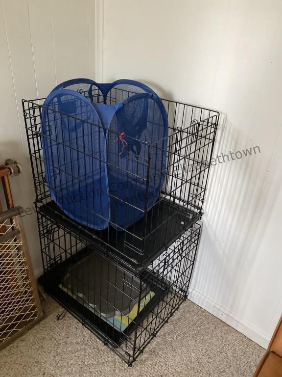 Two pet cages, 24 x 20 x 18,  both open on top,