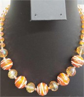 Safari Murano glass beaded 18" necklace