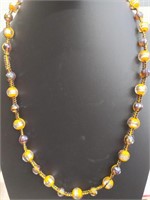 Safari Murano glass beaded necklace 26"