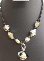 Safari Murano glass beaded necklace 18"