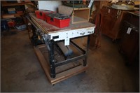 Rolling Work Bench with attached Clamp
