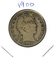 1900 Barber Silver Half Dollar