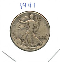 1941 Walking Liberty Silver Half Dollar