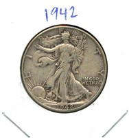 1942 Walking Liberty Silver Half Dollar