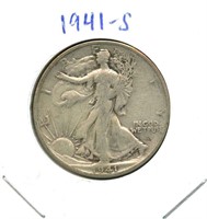 1941-S Walking Liberty Silver Half Dollar