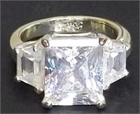 Sterling Silver Plated Genuine CZ Ring - Size 7