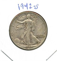 1942-S Walking Liberty Silver Half Dollar