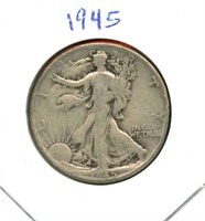 1945 Walking Liberty Silver Half Dollar