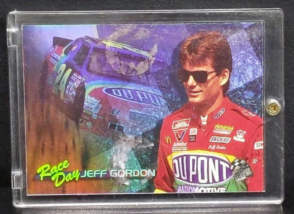 Jeff Gordon racing card with hard case