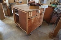 Rolling shop Cabinet with light and has power