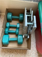 Dumbbell weights and stand