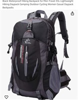 Black Waterproof Hiking Backpack