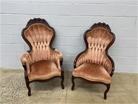 (2) Vtg. Victorian Arm Chairs