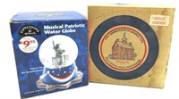 Vintage Musical Patriotic water Globe W/Tin