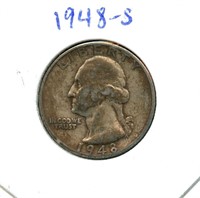 1948-S Washington Silver Quarter