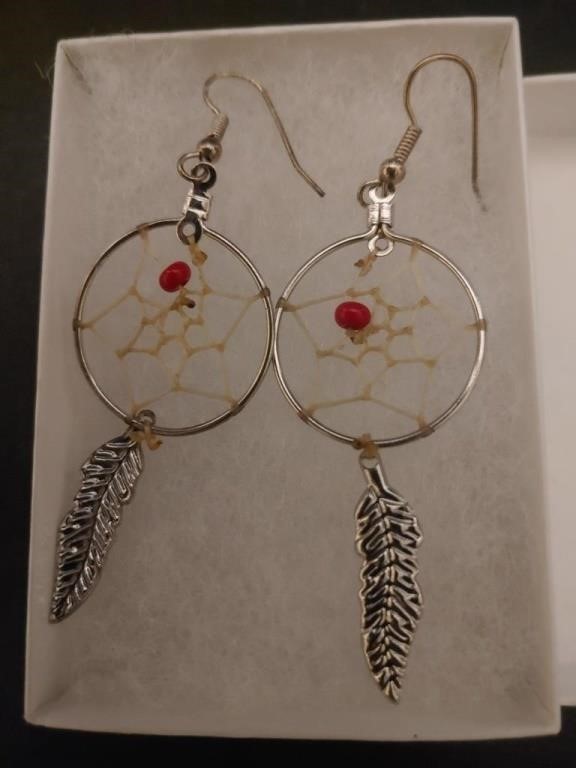 Pair Of Dream Catcher Earrings Hand Crafted