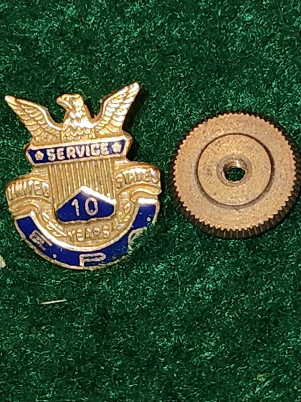 10k 1/10 Gold Service Pin