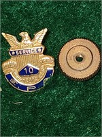 10k 1/10 Gold Service Pin