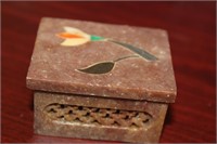 An Inlaid Soapstone Trinket Box