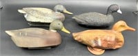 4 Vintage Duck Decoys - Plasti-Duk, Italy,