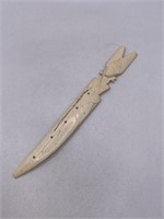 CARVED BONE LETTER OPENER -AS IS