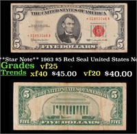 **Star Note** 1963 $5 Red Seal United States Note