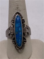 NATIVE AMERICAN STERLING SILVER & TURQUOISE RING