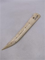 CARVED BONE LETTER OPENER-AS IS