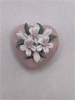 FLOWER/HEART LIDDED TRINKET BOX
