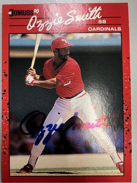 Cardinals Ozzie Smith Signed Card with COA