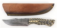 5" Damascus Blade Knife - Overall 8", New with