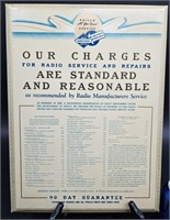 Vintage Philco Repair Prices Metal Sign