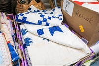 (9) Blue and White Quilt Tops