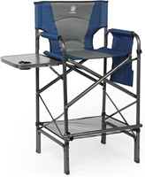Tall Folding Chair 30.7 Seat  Blue/Grey