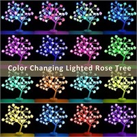 Color Changing Rose Tree Lamp, Colorful Light Up R
