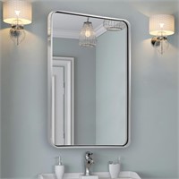 22x30 Rounded Rectangle Chrome Mirror