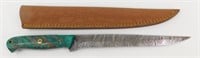9" Damascus Blade Knife - Overall 14", New with