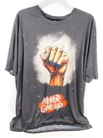 Size XXL Mixed Colored T-Shirt with "Never Give