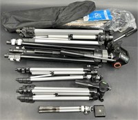 6 Camera Tripods - Misc Sizes - All Working