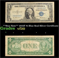 **Star Note** 1935F $1 Blue Seal Silver Certificat