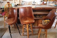 Shop Bar with 4 Chair stools and wooden Chair