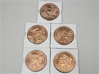 5- 5 Ounce Apocalypse  Copper Rounds