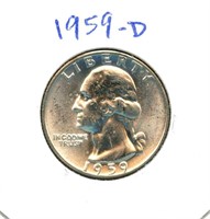 1959-D Uncirculated Washington Silver Quarter