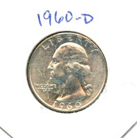 1960-D Uncirculated Washington Silver Quarter